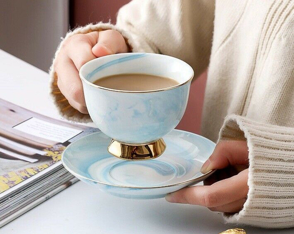 Fashion Ceramic Coffee Mug Office Milk Tea Cup Marbling Design Cup
