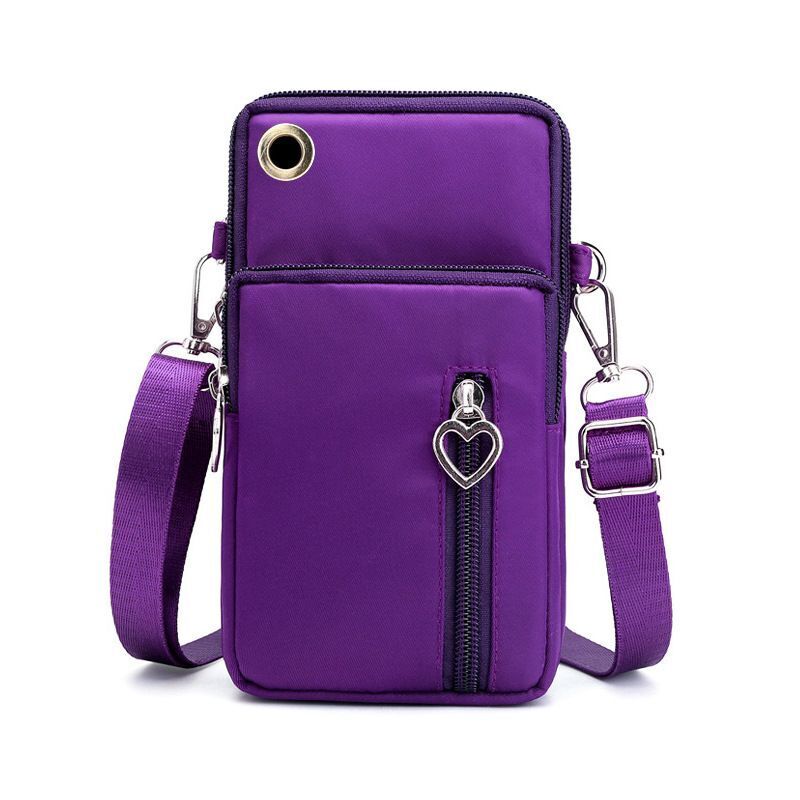Phone Pouch Light Large Soft Waterproof Nylon Black Crossbody Purse Shoulder Bag