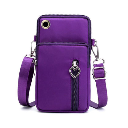 Phone Pouch Light Large Soft Waterproof Nylon Black Crossbody Purse Shoulder Bag