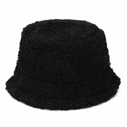 Bucket Hats Lamb Faux Fur Thickened Warm Velvet Winter Outdoor Plush Fisherman