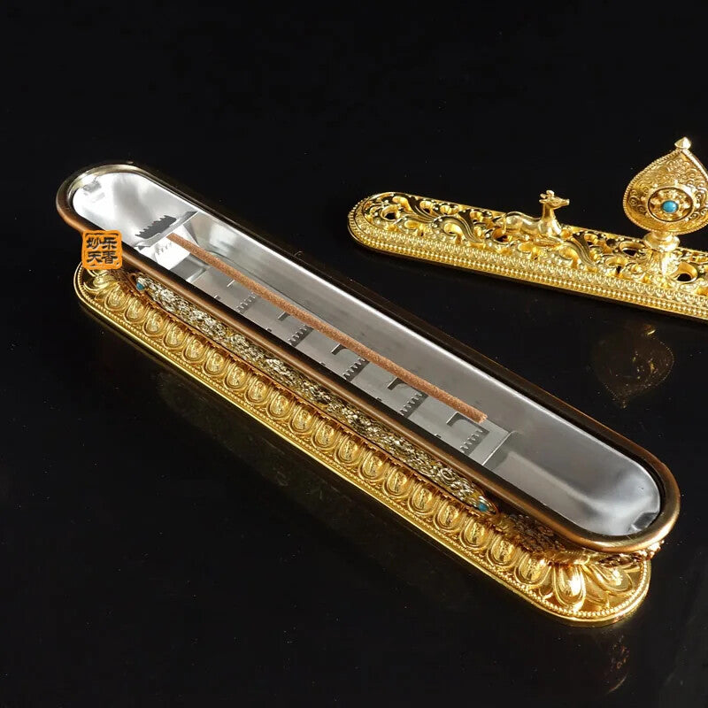 Tibetan Incense Burner Alloy Censer Containing Incense Sticks Holder Diffuser