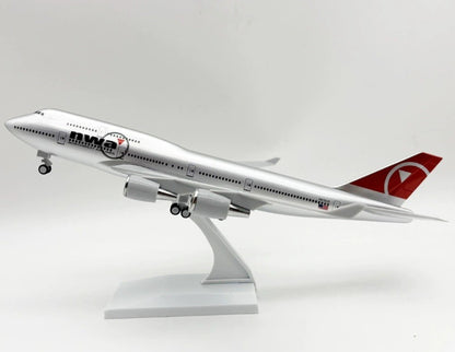 30CM NWA NORTHWEST AIRLINES BOEING 747-400 Airplane Landing Gear Resin Model