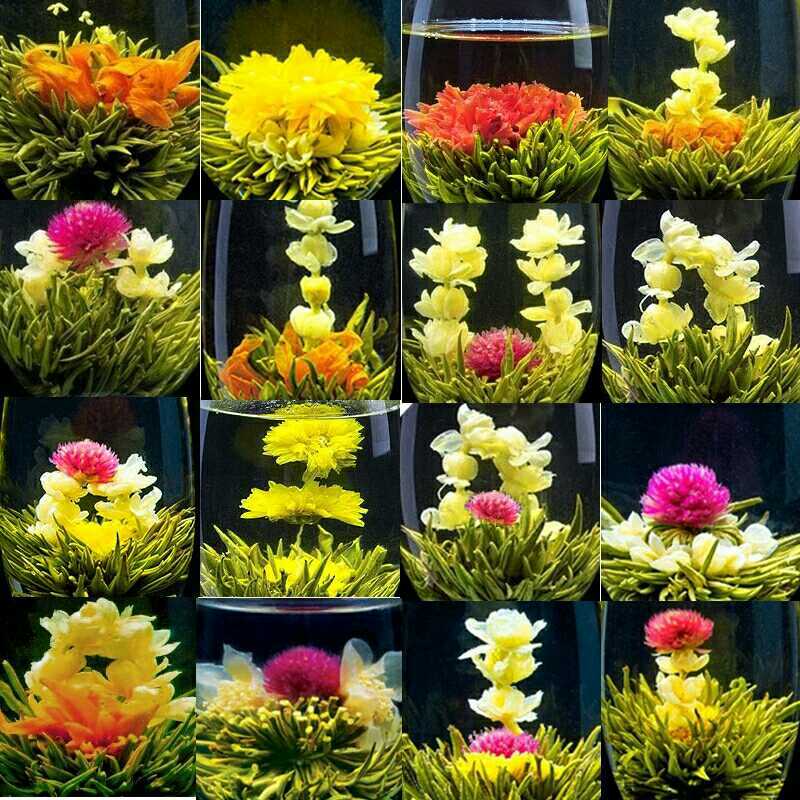 16 Pcs Individually Sealed Flowering Tea Balls Chinese Blooming Tea Flowers