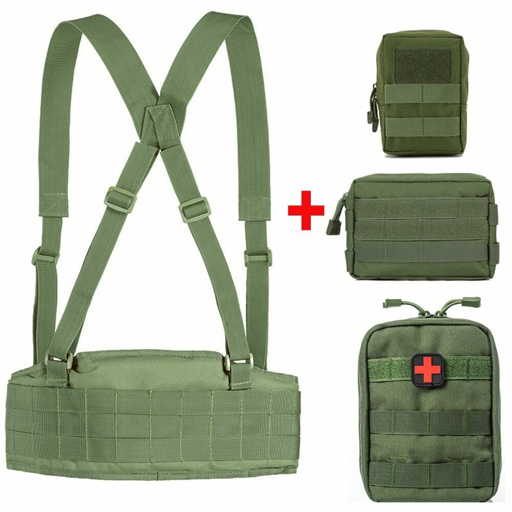 Tactical Belt Army Hunting Waist Support Waist Bag Carrier Adjustable SoftPadded