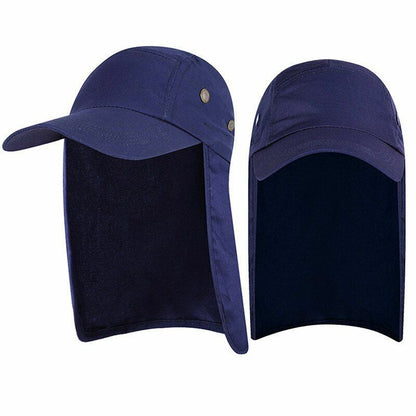 Outdoor Unisex Hiking Cap Quick Dry Sun Visor Hat Sun Protection Neck Flap Cover