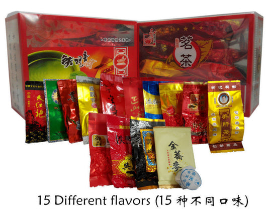 15 Different Flavors Tea Ginseng Flower Tea Spree Oolong Puerh Black Green Tea