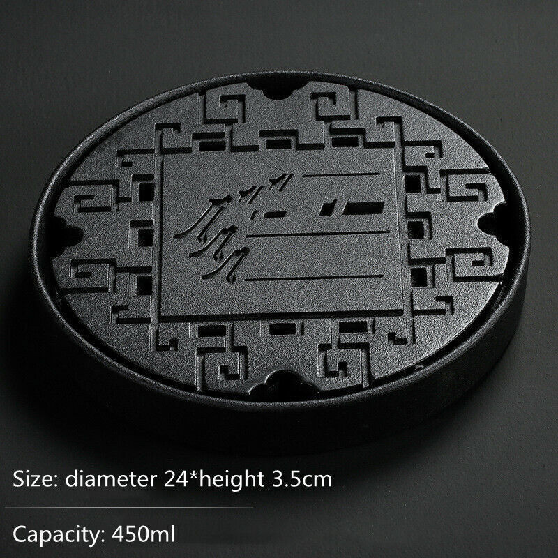 Black Ceramic Tea tray Kungfu Gongfu Tea Tray Serving Table Plate water storage