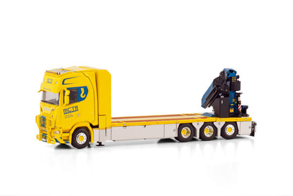 1:50 WSI MCT SCANIA S CS20H 8X4 RIGED FLAT BED TRUCK LOADER CRANE Diecast Model