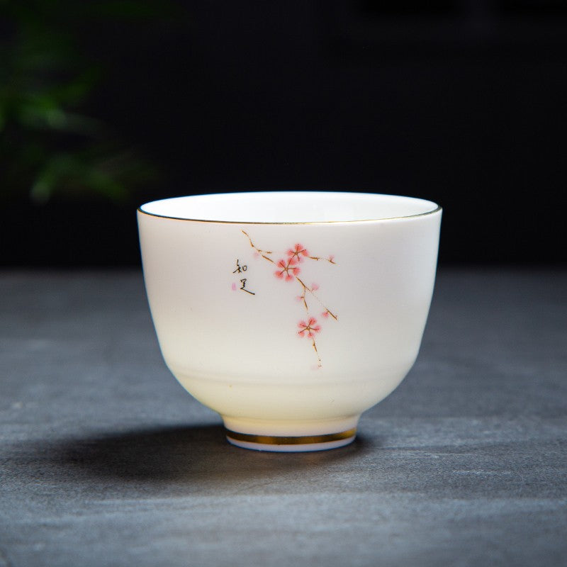 1pc Sheep Fat Jade White Porcelain Tea Cup Tea Tasting Cup Household Tea Cup