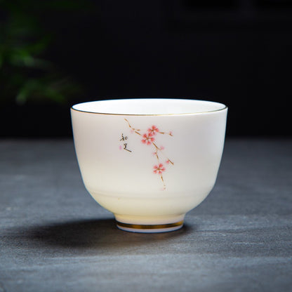 1pc Sheep Fat Jade White Porcelain Tea Cup Tea Tasting Cup Household Tea Cup