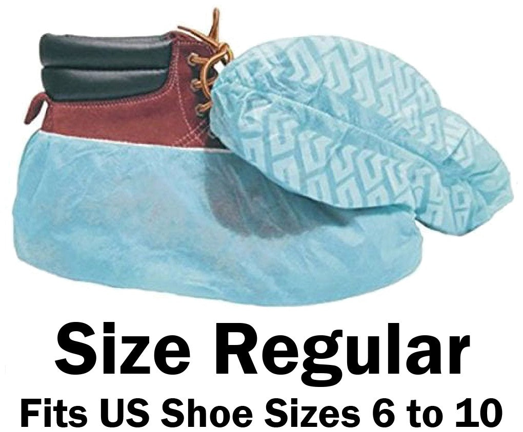 150 Pairs SIZE REGULAR (US Shoe Sizes 6 to 10) Disposable Shoe Covers Non-Skid