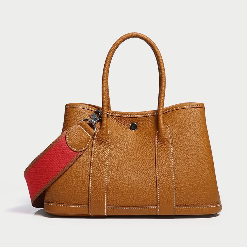 Genuine Leather Shoulder Bags Cow Leather Handbag Wide Strap Tote Bags Handbag