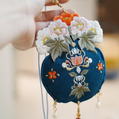 Original Hanfu Pendant Embroidered Sachet Tassel Ornament for Horse Face Skirt