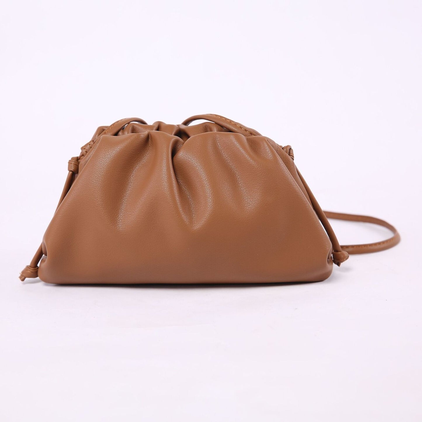 Cow Leather Cloud Bag Shoulder Bag Small Crossbody Dumpling Shape Handbag Clutch