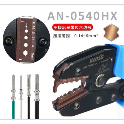 IWISS Hand Crimping Tools AN-0540HX Crimper Pliers for Crimping 26-12AWG