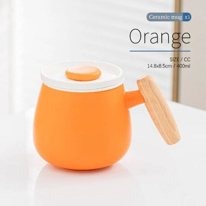 Cute Ceramic Cup with Lid | Fried Egg Lid Coffee Mug with infuser