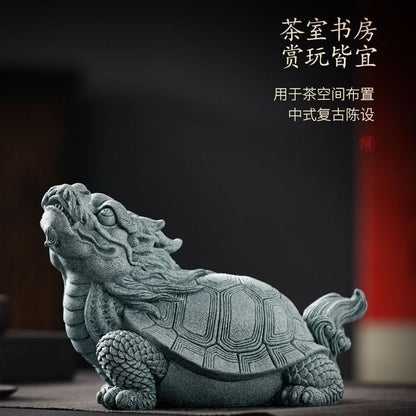 9CM China Style Tea Pet Fish Tank Landscaping Dragon Turtle Ornaments Decoration