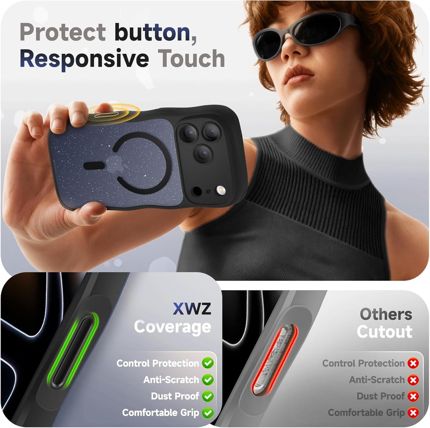 For Iphone 17 Pro Max Case for Women Girls,【Compatible with Magsafe】,【Camera Con
