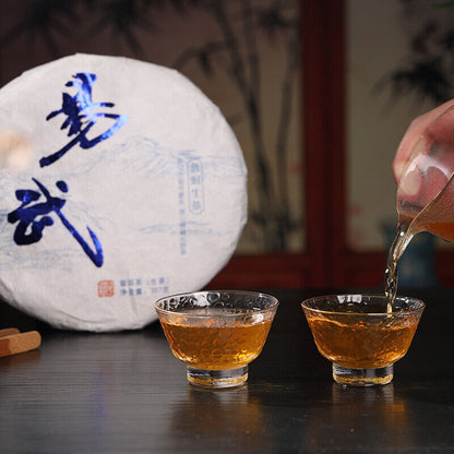 357g Yunnan Pu'er Tea Yiwu Ancient Tree Pu'er Raw Tea Cake with Orchid Aroma