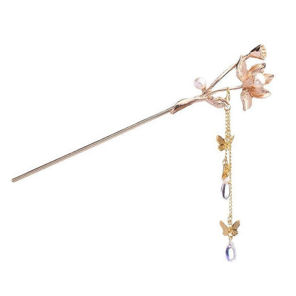 Handmade Tiara Hairpin Flower Fringe Kanzashi Step Shake Headdress Hair Clip