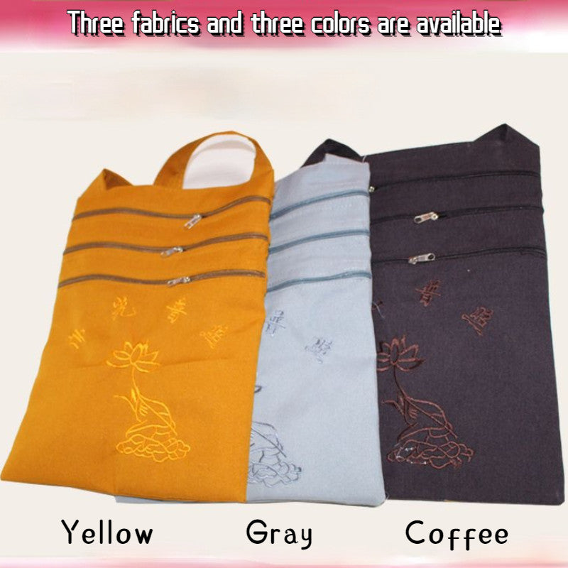 Soft Embroidery Bag Buddhist Monk Handbag Kung Fu Robe Wu Shu Shaolin Tote Bag