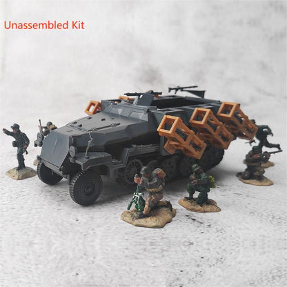 1:72 WWII Land Stuka Rocket Armored Vehicle 4D Car Model Military Ornaments DIY