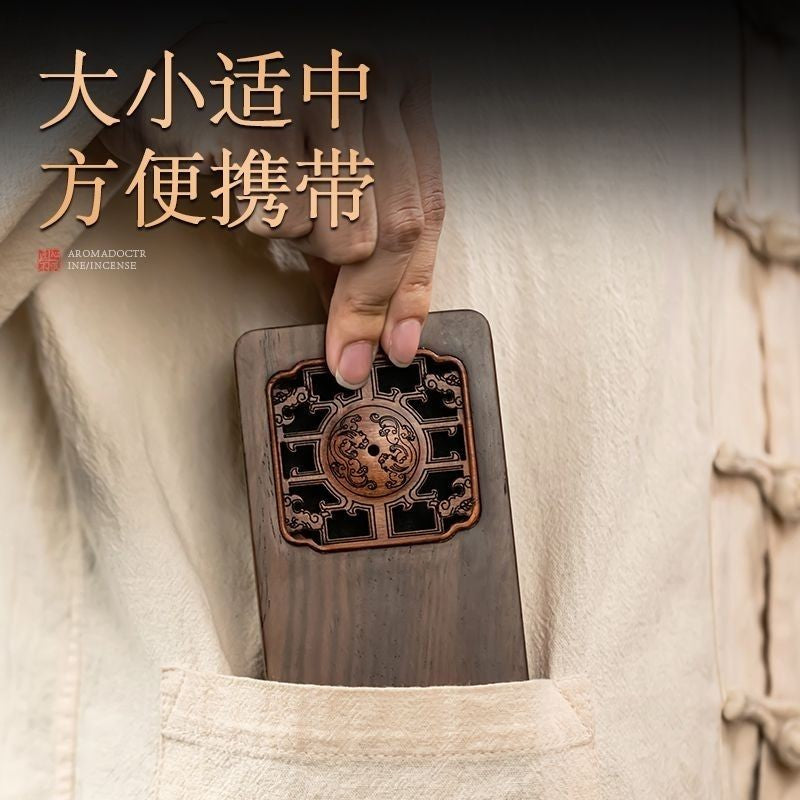 Red Sandalwood Incense Box Portable Hollow Carved Storage & Burning Wood Case