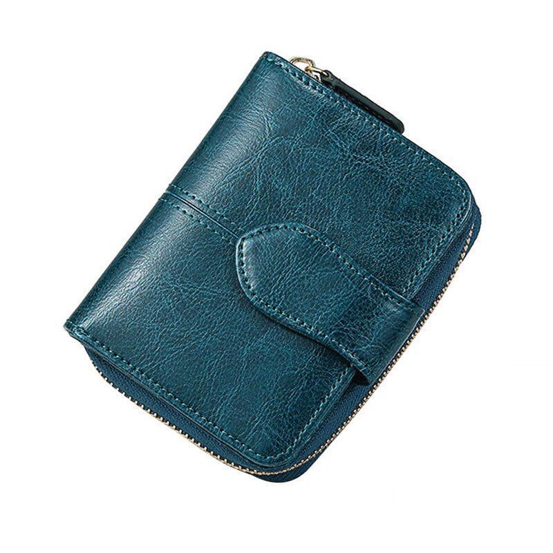 Leather Wallet Women Short Mini Clutch Purse Coin Pocket Credit Card Holder Bag