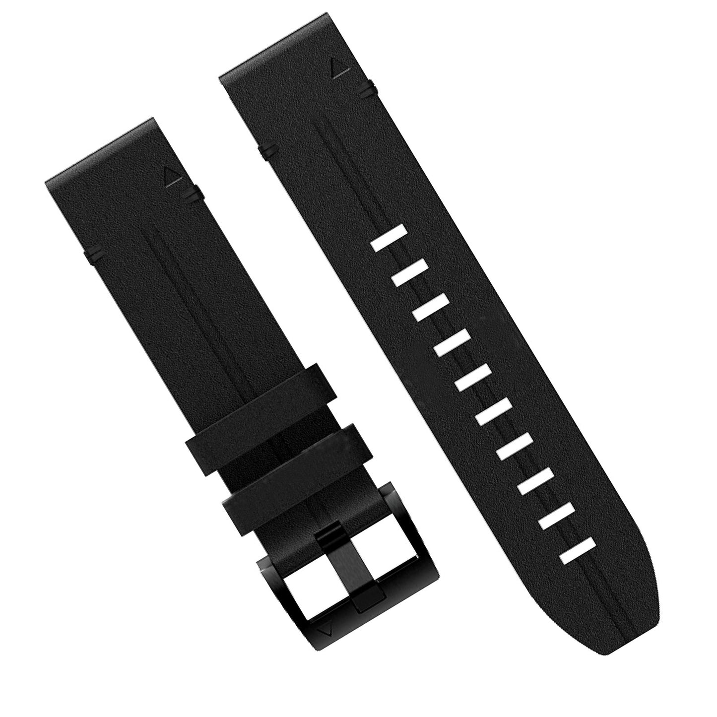 Black Leather Watchband Strap Quick Wristband Fit For Garmin Fenix 5 6 7 22mm