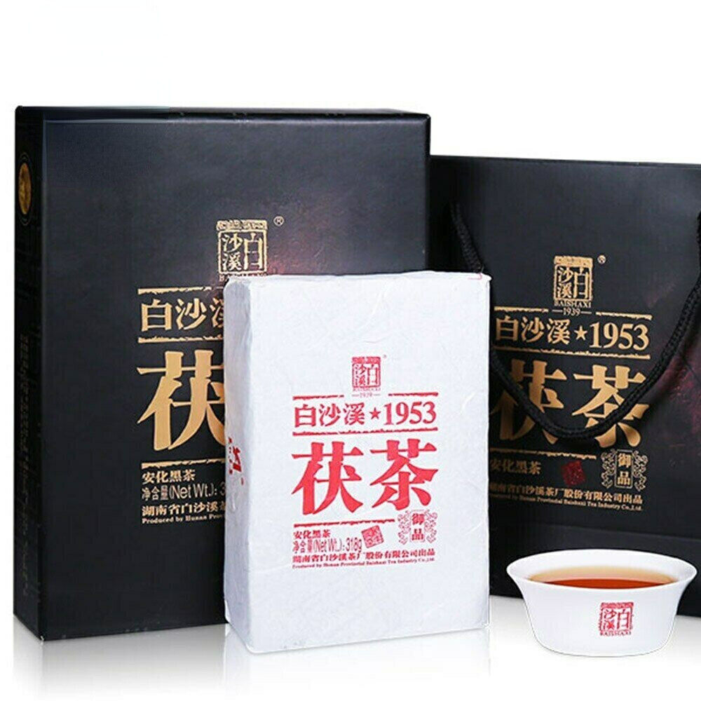318g Anhua Baishaxi Yupin Fucha Tea Top-grade Classic 1953 Dark Tea Brick Tea