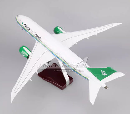 1:130 43CM Saudi BOEING 787 Passenger Airplane Landing Gear Resin Aircraft Model