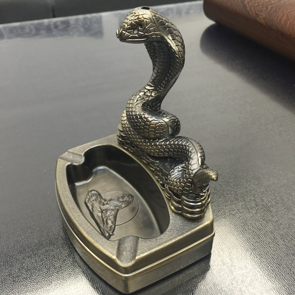 5" New Snake Shape Novelty Refillable Lighter Cigarette Cigar Ashtray Ash