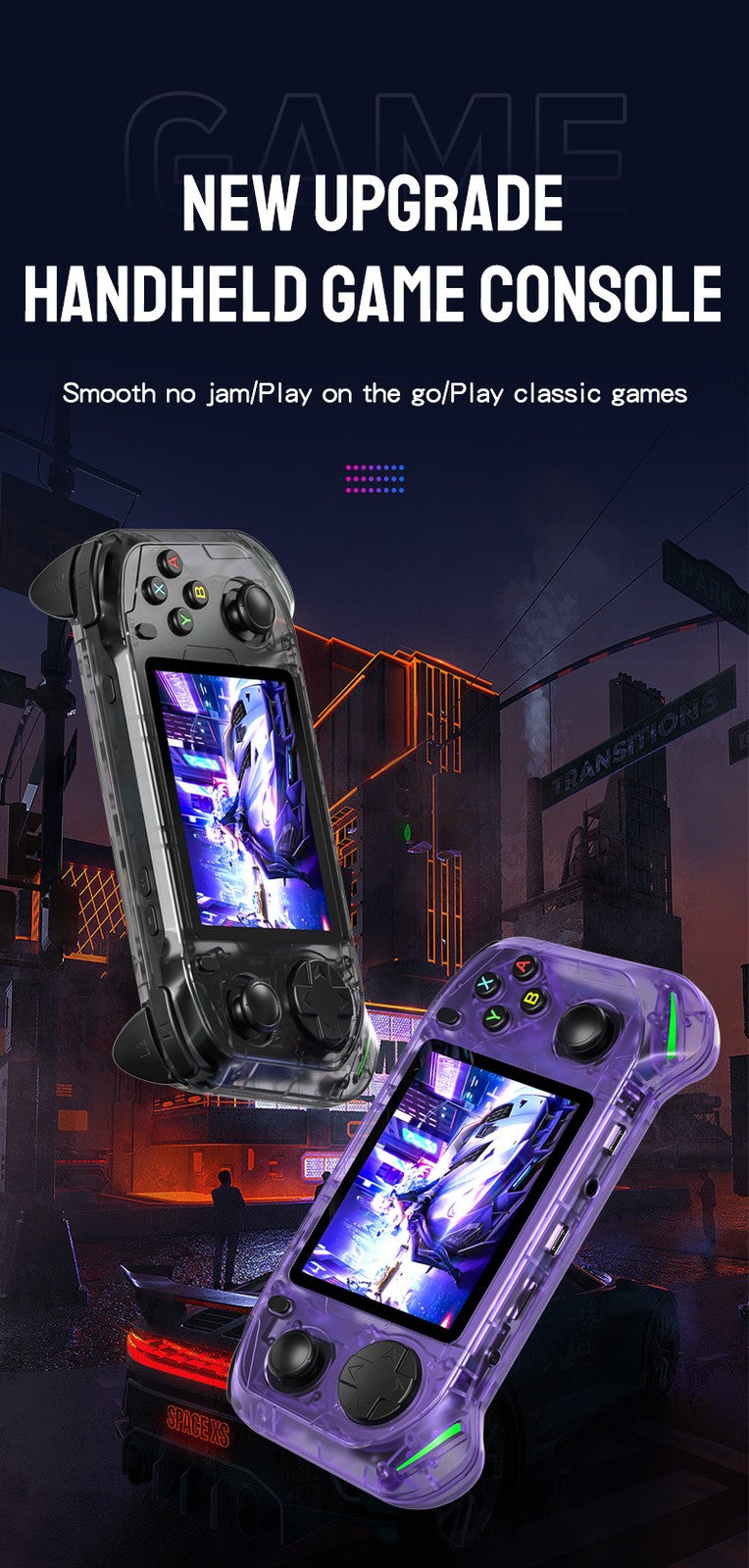 RX6H handheld game console with Linux system and a 3.5-inch high-definition