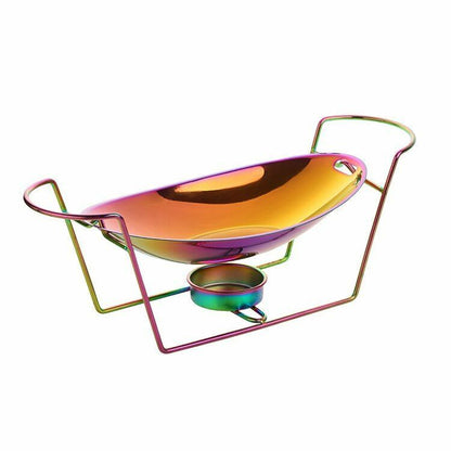 Kitchen Alcohol Stove 38.5x10.5x14.5cm Stainless Steel Chafing Dish Fuel Boilers