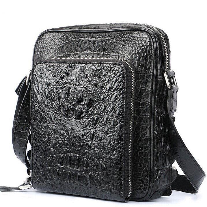Handcrafted Nile Crocodile Skin Leather 10" Men's Luxury Shoulder/Messenger bag