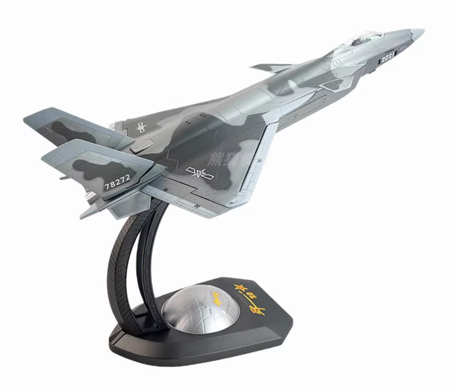 1:48 48CM J-20 2021 Stealth Fighter Jet Airplane Diecast Military Aircraft Model