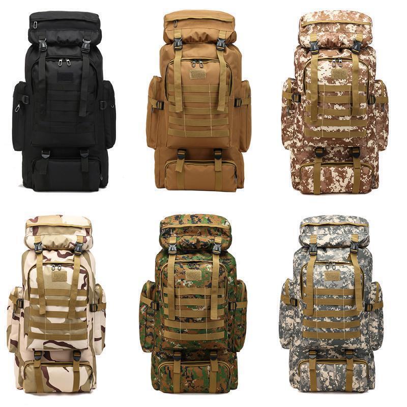 80LTactical Backpack Oxford Men Camping Hiking Hunting Bag Traveling Backpack