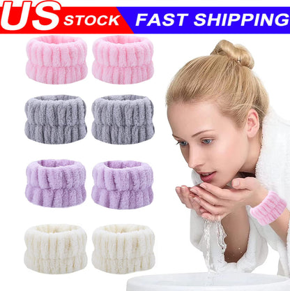 Microfiber Wrist Bands for Washing Face Absorbent Spa Face Wash Wristbands