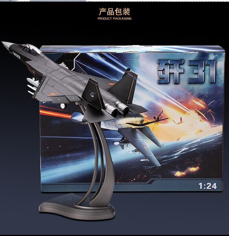 1:24 56CM China J-31 Gyrfalcon Fighter Airplane Diecast Military Aircraft Model