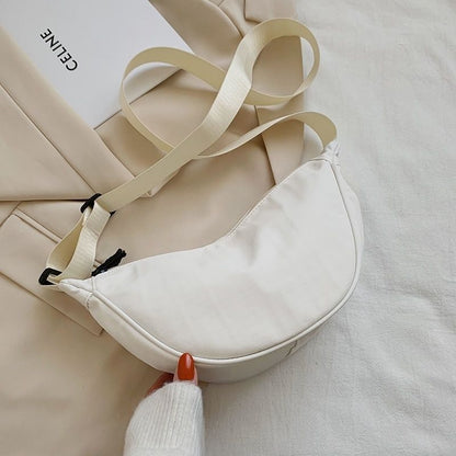 Canvas Bag Messenger Solid Color Handbags Shoulder Underarm Bag Crossbody Purse