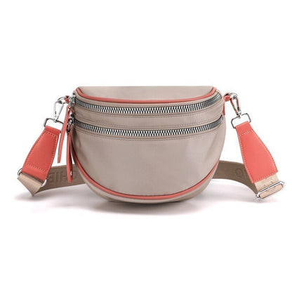Shoulder Bag Nylon Wide Strap Crossbody Bag Waterproof Soft Small Purse Handbags