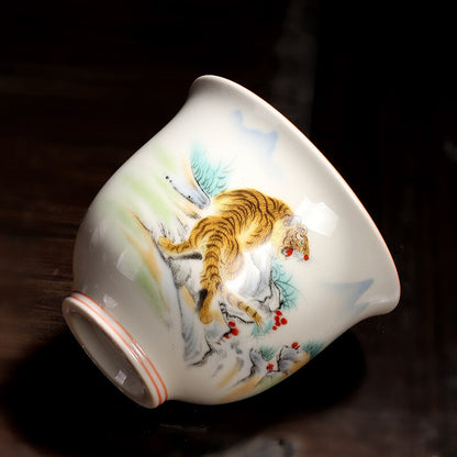 One Cup Chinese Symbolic Animals Porcelain Animal Print 125ml Master Tea Cup New