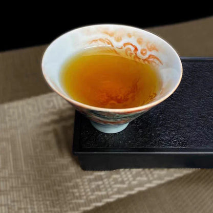 90ml Jingdezhen Porcelain Chinese Tea Cup Glaze Dragon Handmade Kung Fu Teaware
