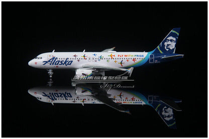 1:400 GeminiJets Alaska AIRBUS A320 Fly With Pride Passenger Plane Diecast Model