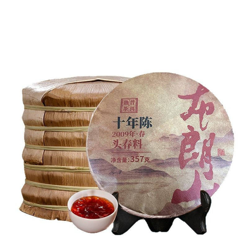 357g Yunnan Ancient Tree 2009 Chen Nian Brown Mountain Pu'er Tea Ripe Tea Cake