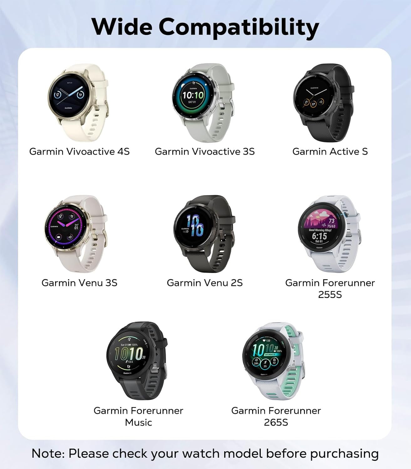 18Mm Elastic Nylon Watch Band for Garmin Venu 3S/4 41Mm/2S/Vivoactive 4S/Vivomov
