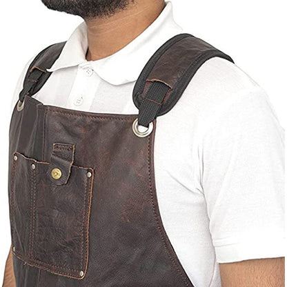 Unisex Leather Apron Heavy Duty Protective Workwear for Workwear Woodworker