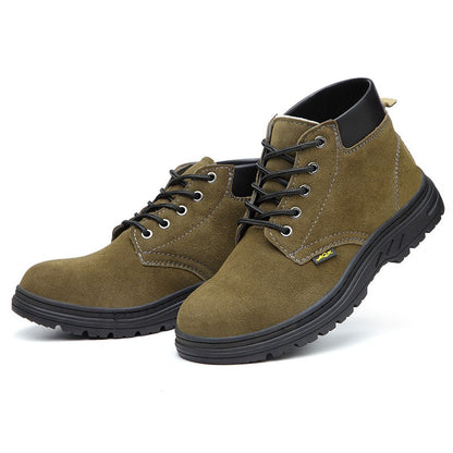 Smash-resistant and Stab-resistant Cowhide Labor Protection Shoes