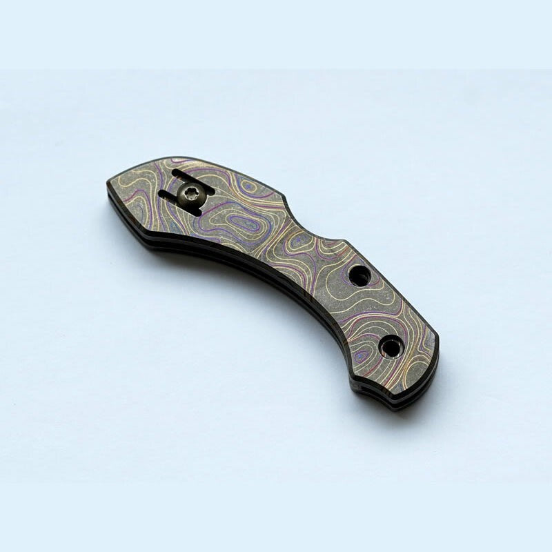 1Pair TC21 Titanium Alloy Integrated Spaceback scales for Spyderco C28