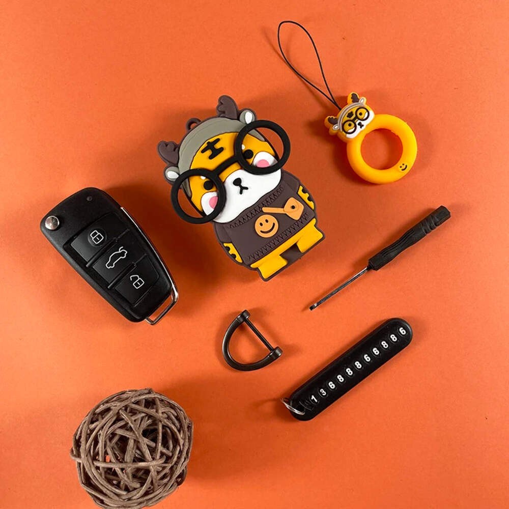 Cute Silicone Car Key Cover – Anti-Wear Cartoon Case